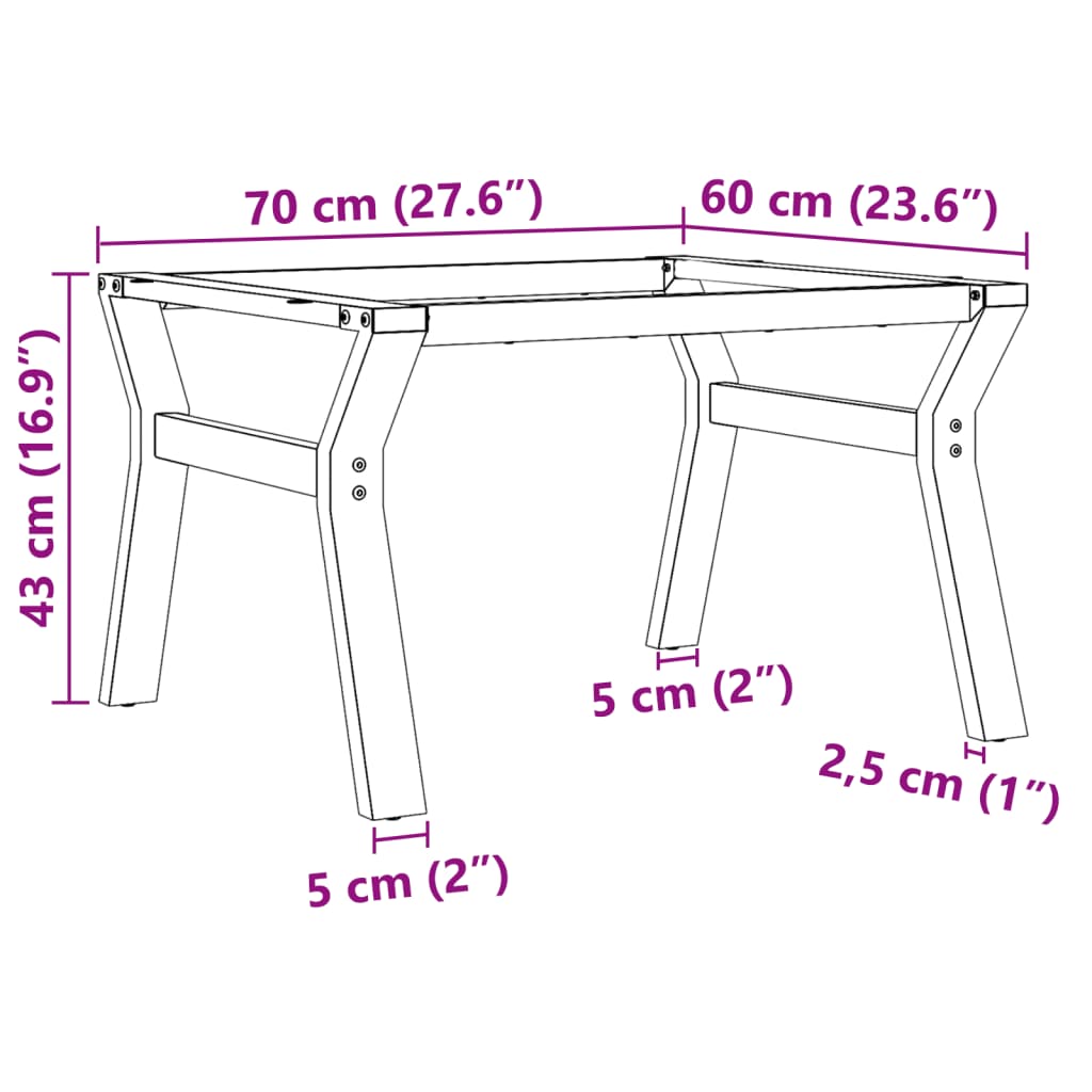 Picioare Măsuță de cafea Y-Frame 70x60x43 cm Fontă