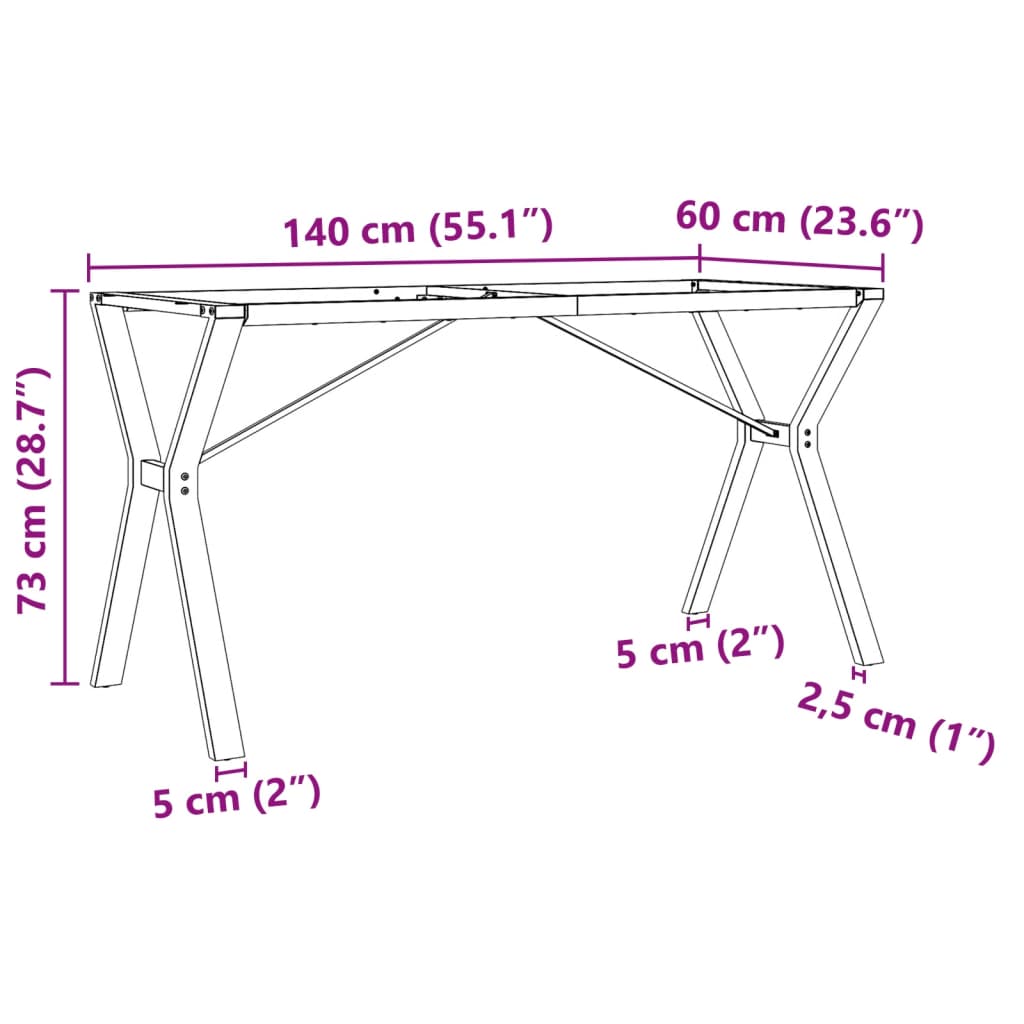 Picioare masă de sufragerie Y-Frame 140x60x73 cm Fontă