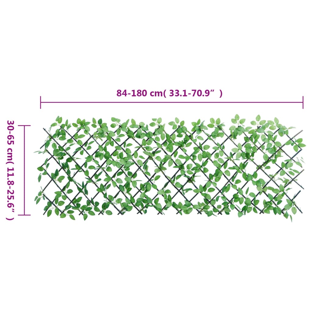 vidaXL Spalier iederă artificială extensibil, 5 buc., verde, 180x65 cm