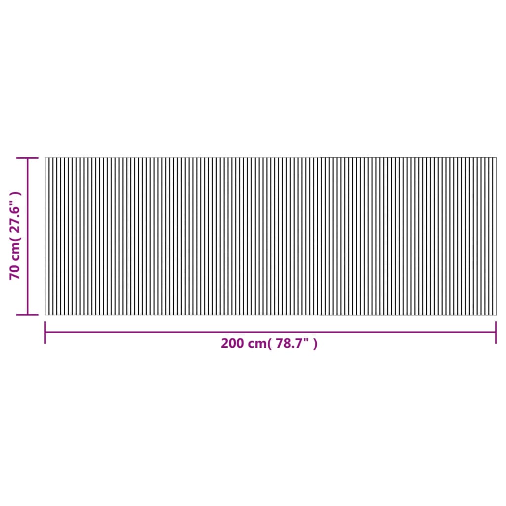 Covor dreptunghiular, gri, 70x200 cm, bambus