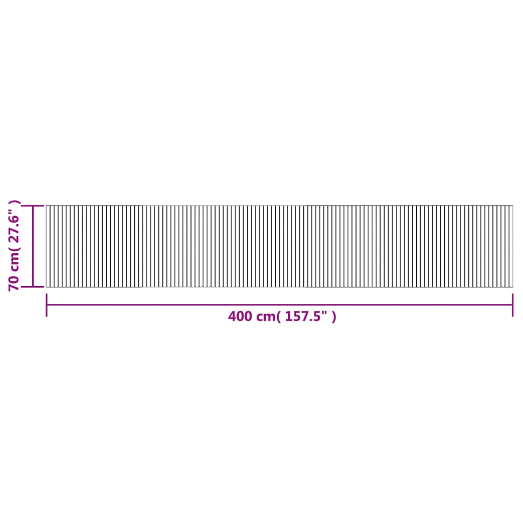 Covor dreptunghiular, gri, 70x400 cm, bambus