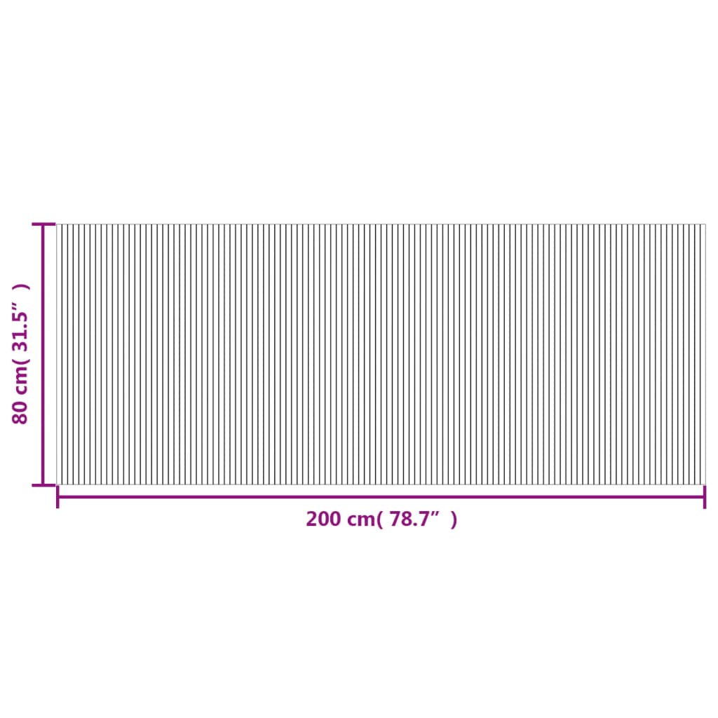 Covor dreptunghiular, natural deschis, 80x200 cm, bambus