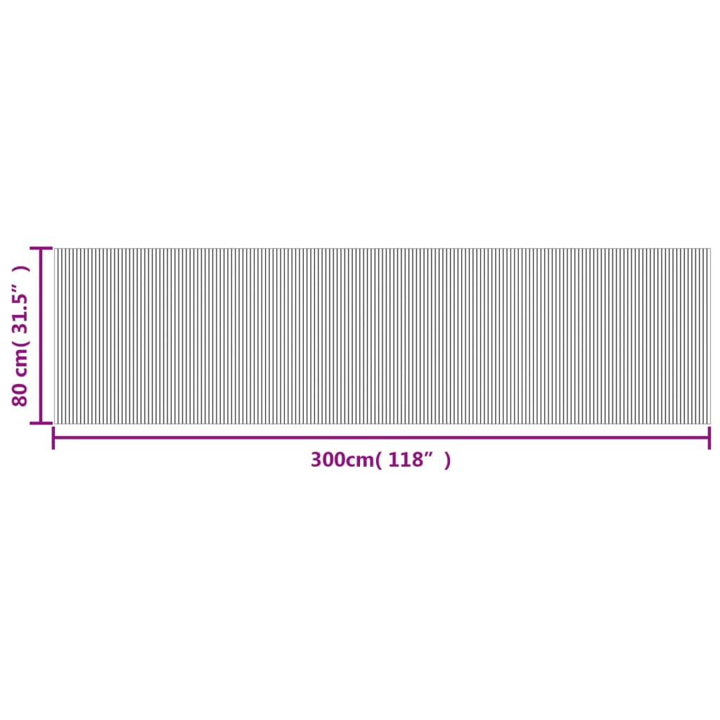 Covor dreptunghiular, maro, 80x300 cm, bambus