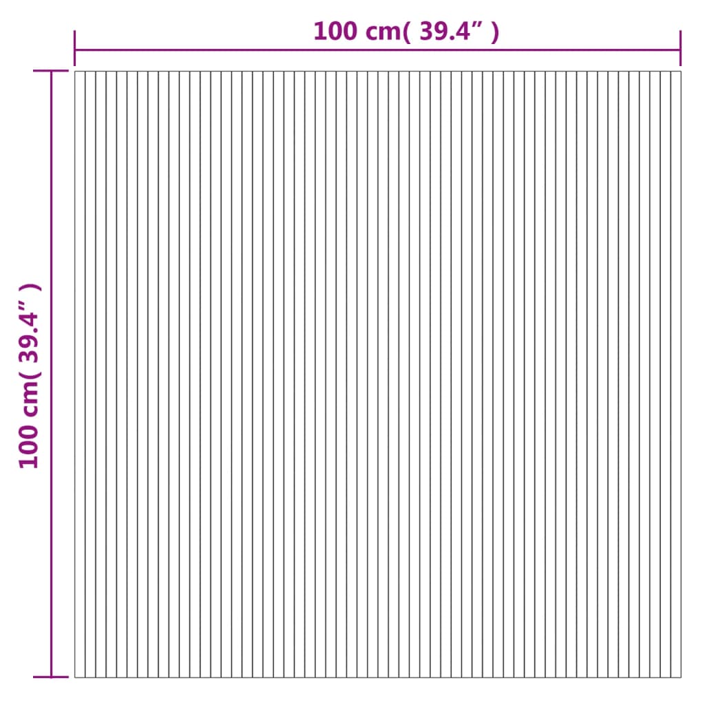 Covor dreptunghiular, gri, 100x100 cm, bambus