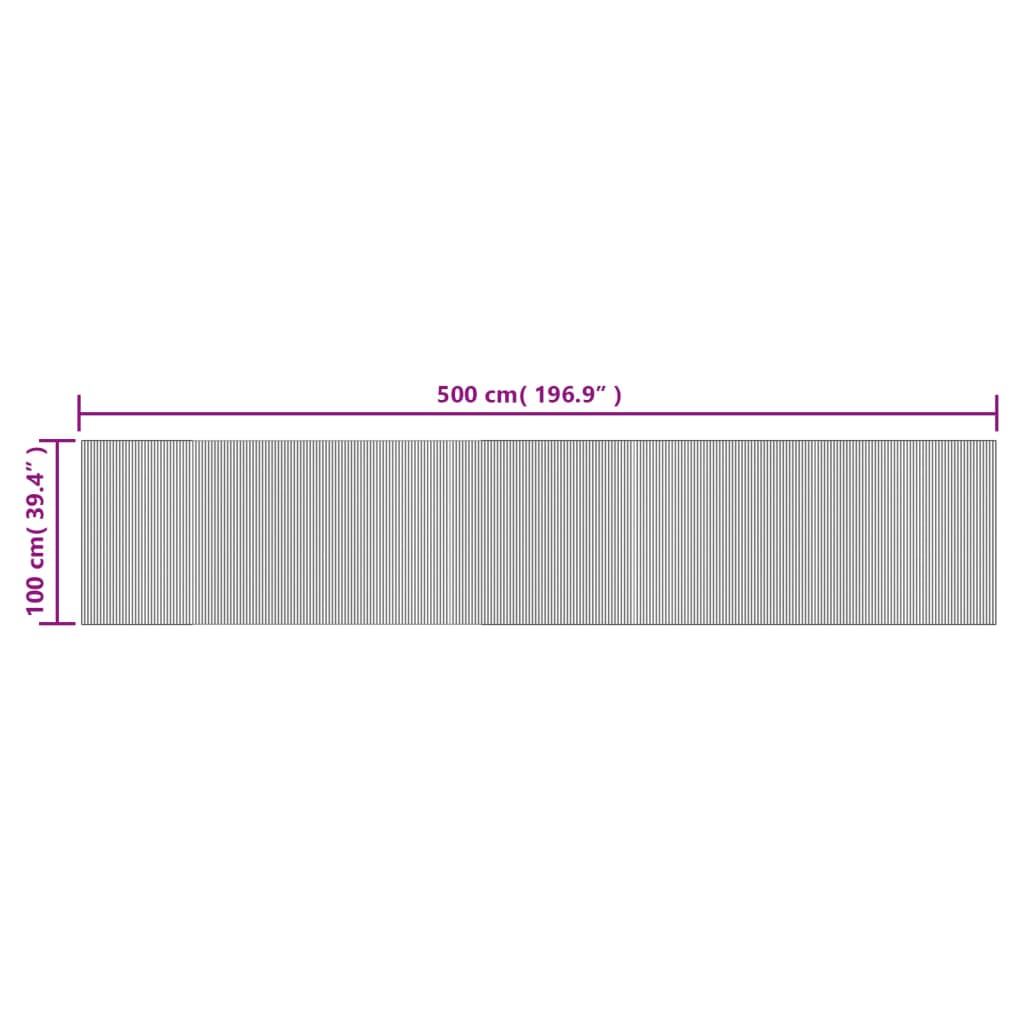 Covor dreptunghiular, natural deschis, 100x500 cm, bambus