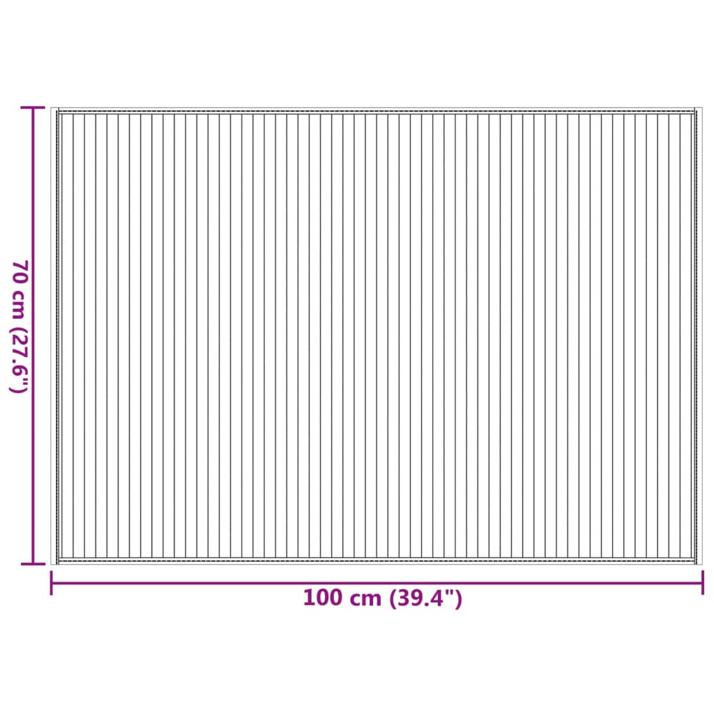 Covor dreptunghiular, gri, 70x100 cm, bambus