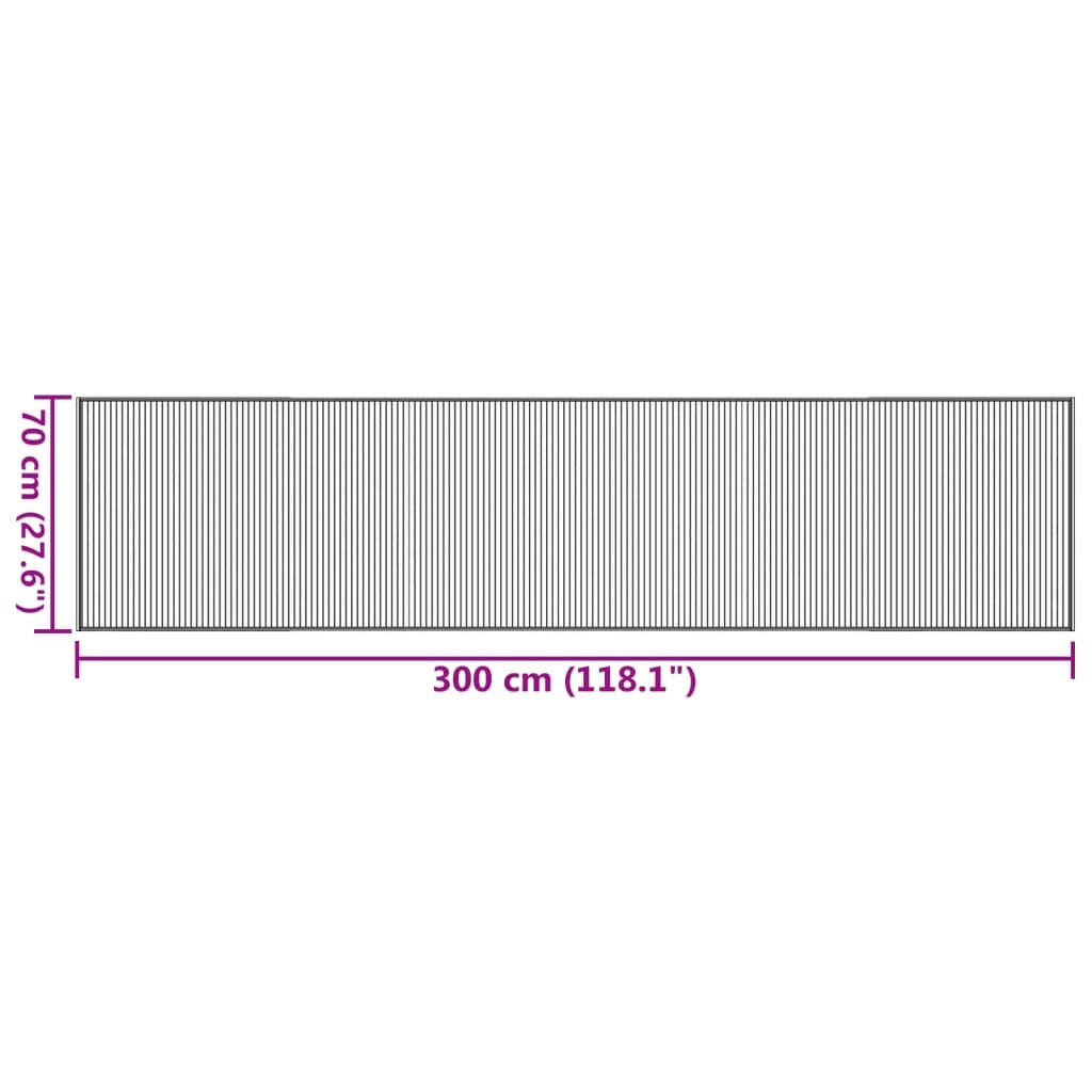 Covor dreptunghiular, natural deschis, 70x300 cm, bambus