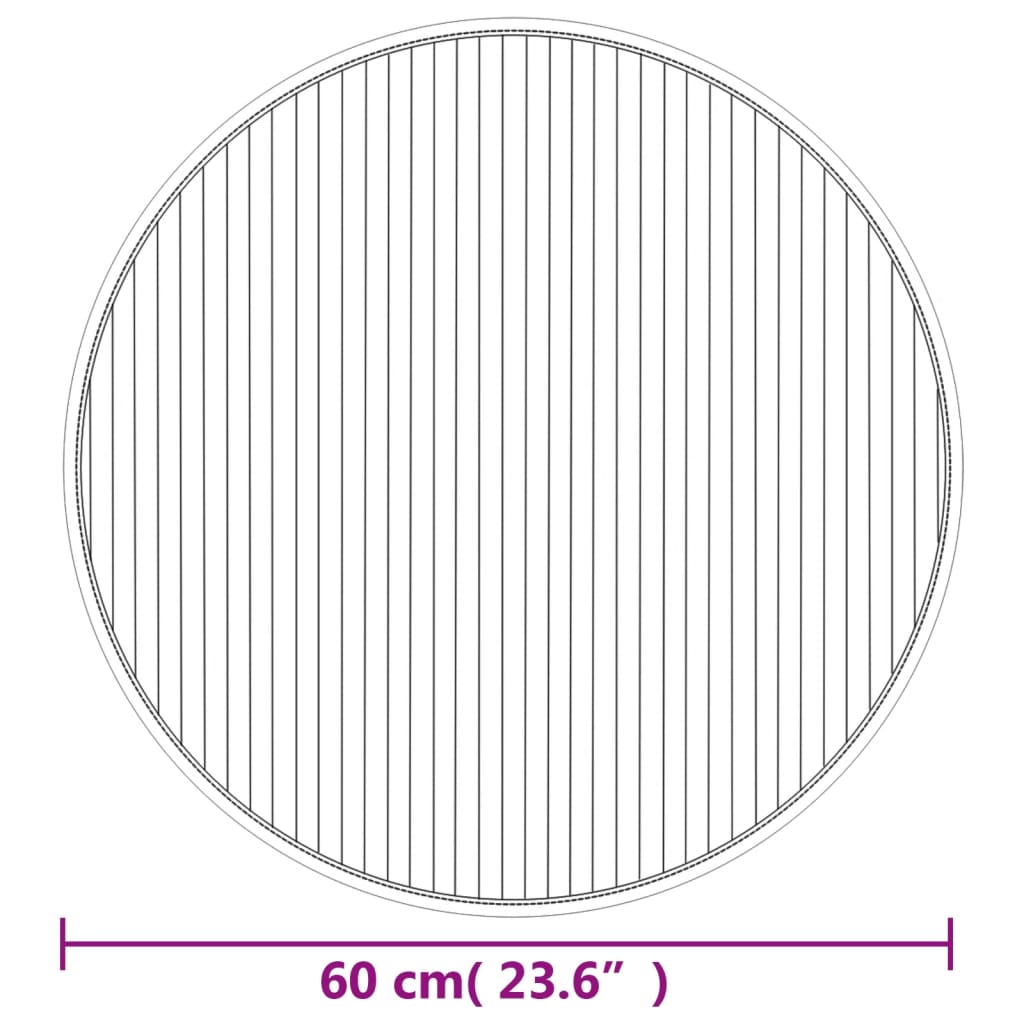 Covor rotund, natural deschis, 60 cm, bambus