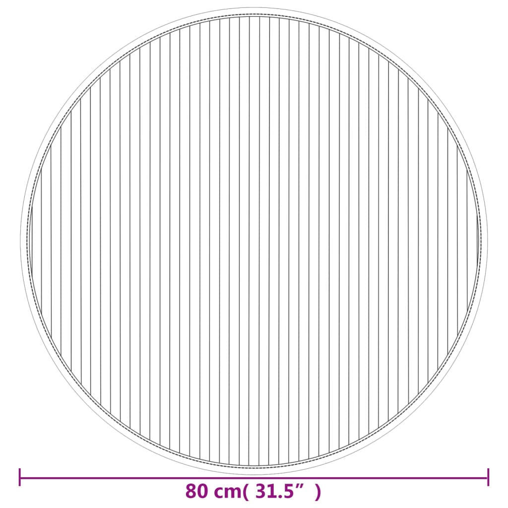 Covor rotund, natural deschis, 80 cm, bambus