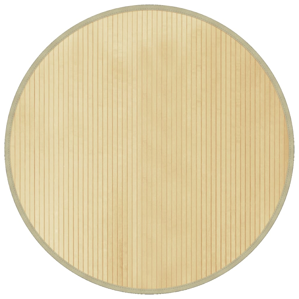 Covor rotund, natural deschis, 100 cm, bambus