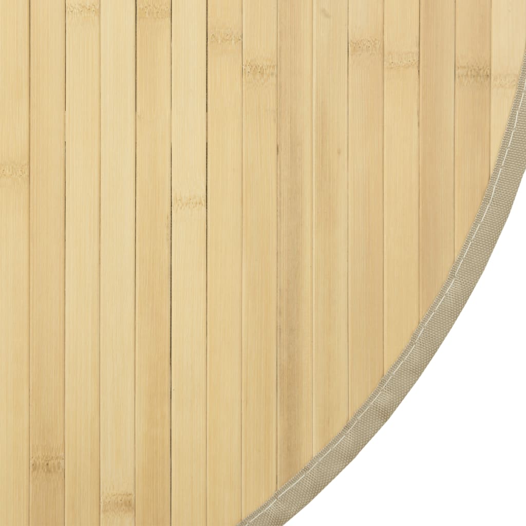 Covor rotund, natural deschis, 100 cm, bambus