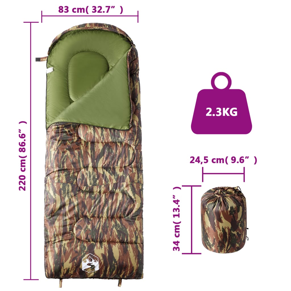 Sac de dormit pentru adulți de camping, 3-4 anotimpuri