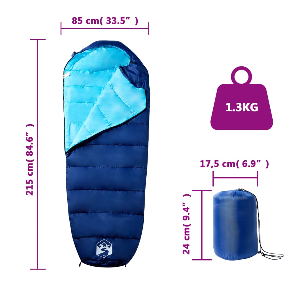 Sac de dormit tip mumie pentru adulți de camping, 3 anotimpuri