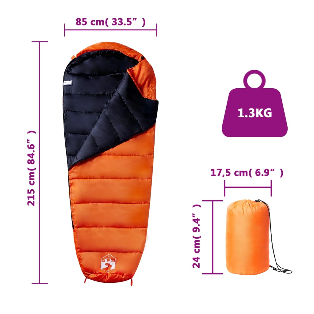 Sac de dormit tip mumie pentru adulți de camping, 3 anotimpuri