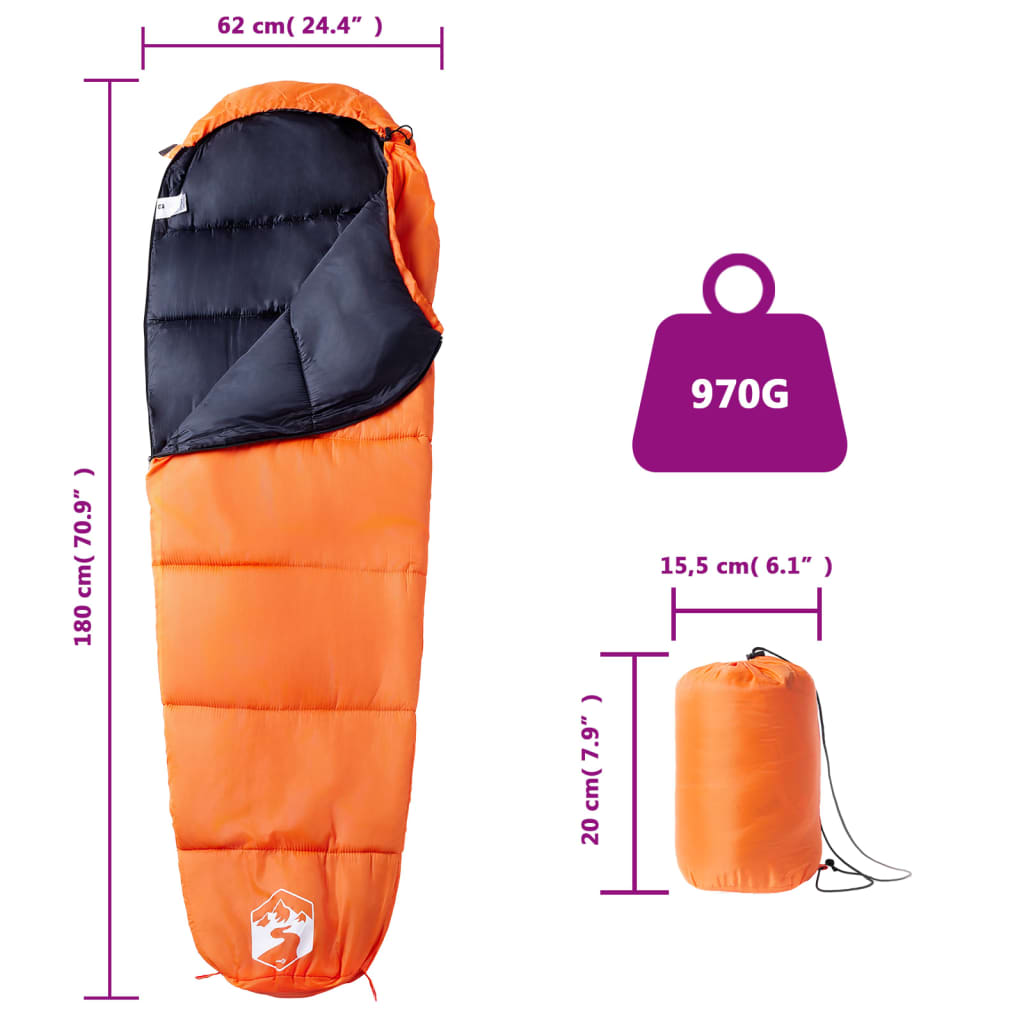 Sac de dormit tip mumie pentru adulți de camping, 3 anotimpuri