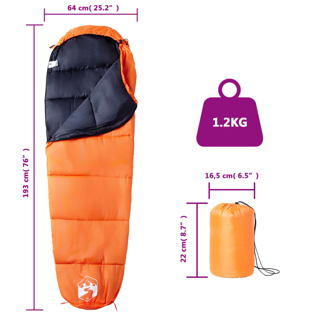 Sac de dormit tip mumie pentru adulți de camping, 3 anotimpuri