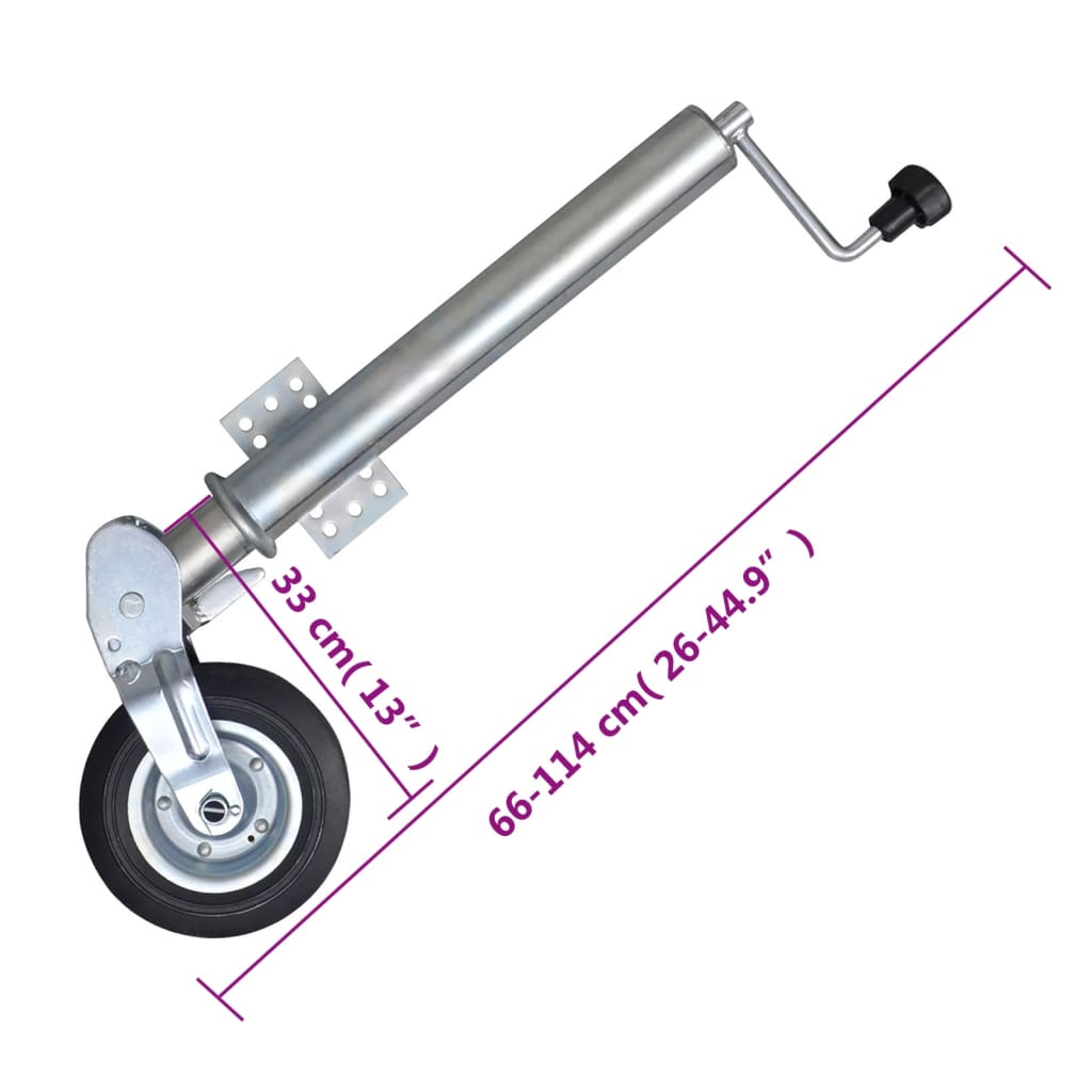 Roată de manevră remorcă, 60 mm, cu pene de roată