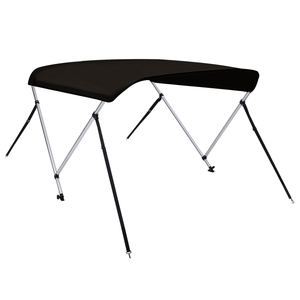 Parasolar barcă Bimini cu 2 arcuri, negru, 150x120x110 cm