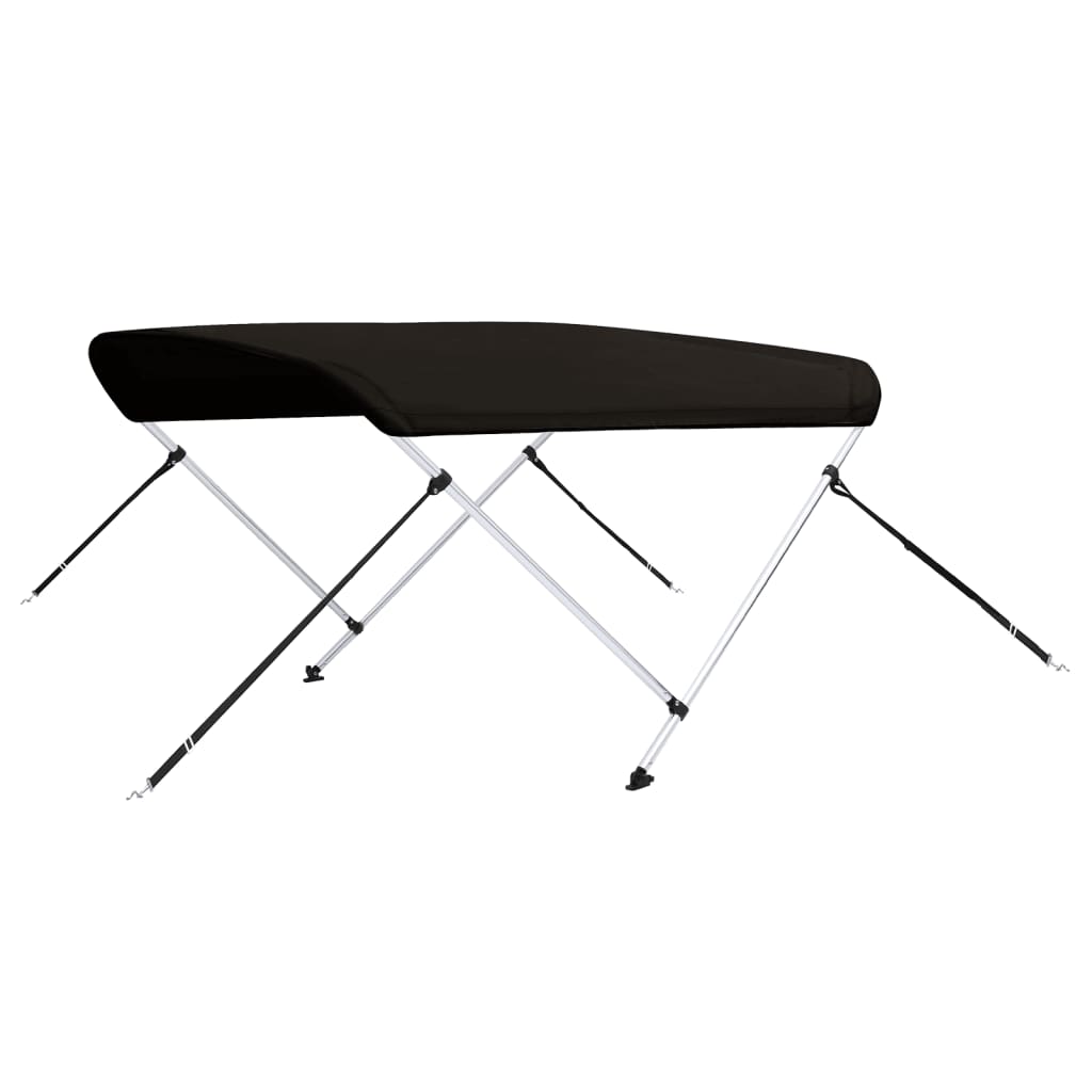 Parasolar barcă Bimini cu 2 arcuri, negru, 150x120x110 cm