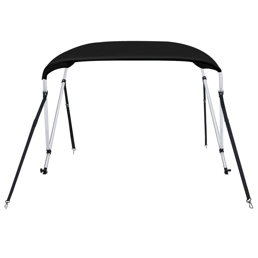 Parasolar barcă Bimini cu 2 arcuri, negru, 180x150x110 cm