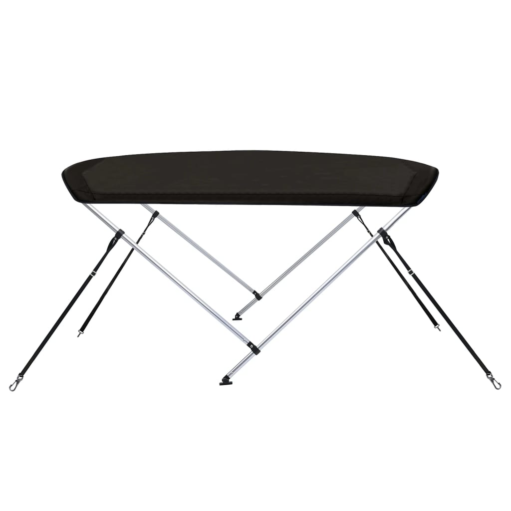 Parasolar barcă Bimini cu 2 arcuri, negru, 180x150x110 cm