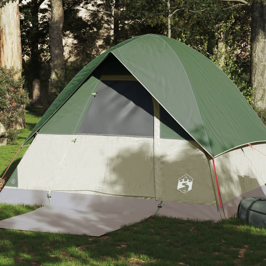 Cort de camping cupolă pentru 4 persoane, verde, impermeabil