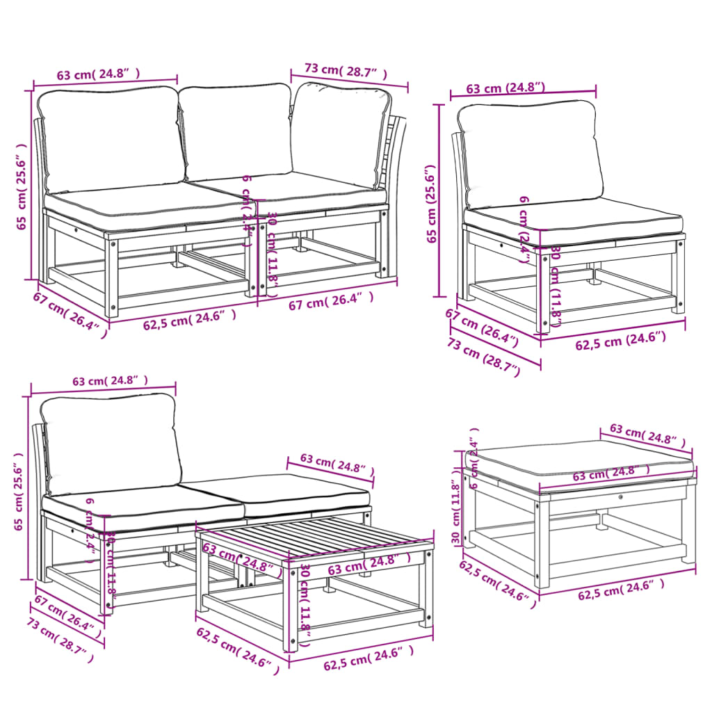 Set mobilier grădină cu perne, 11 piese, lemn masiv acacia