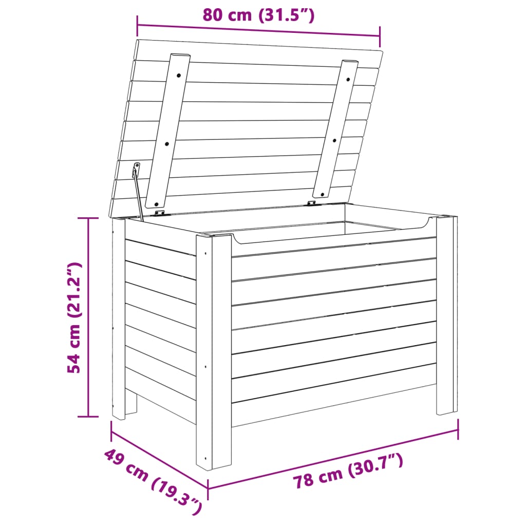 Cutie de depozitare cu capac "RANA" 80x49x54 cm, lemn masiv pin