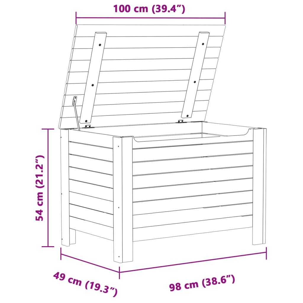 Cutie de depozitare cu capac "RANA" 100x49x54cm, lemn masiv pin