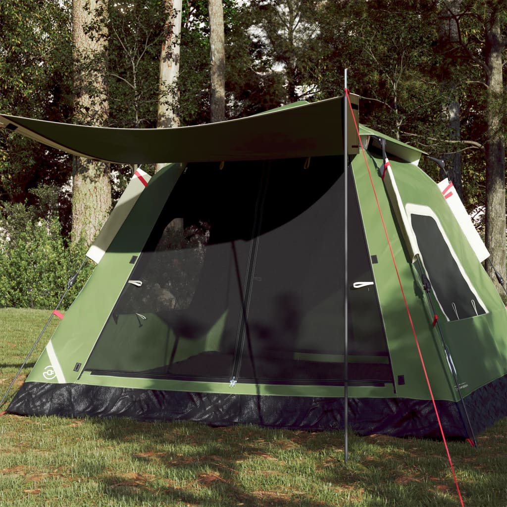 Cort de camping cupolă 5 persoane, setare rapidă, verde