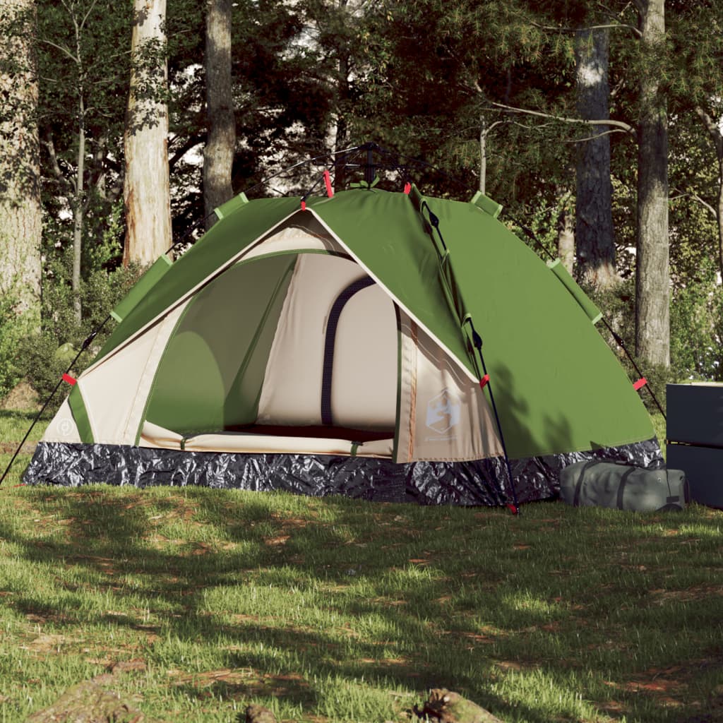 Cort de camping cupolă 3 persoane, setare rapidă, verde