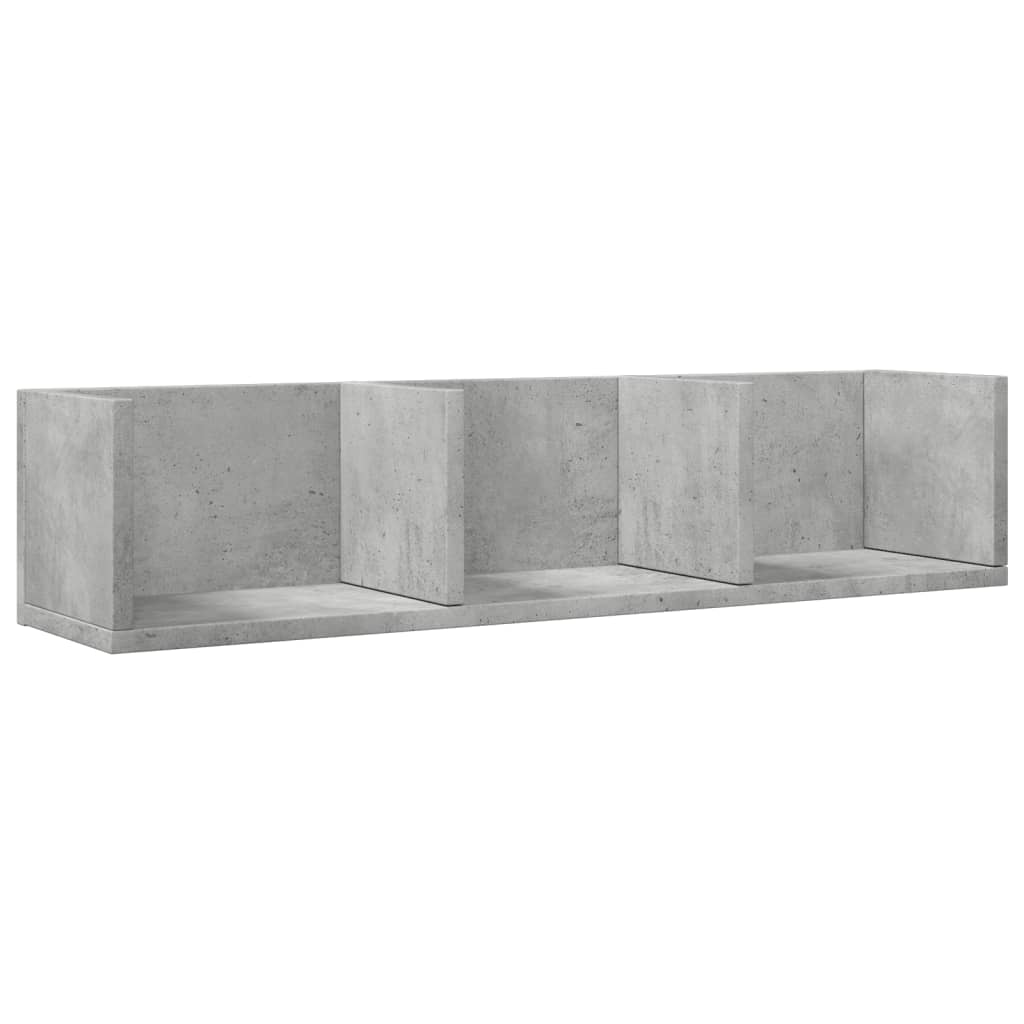 Dulap de perete, gri beton, 75x18x16,5 cm, lemn compozit