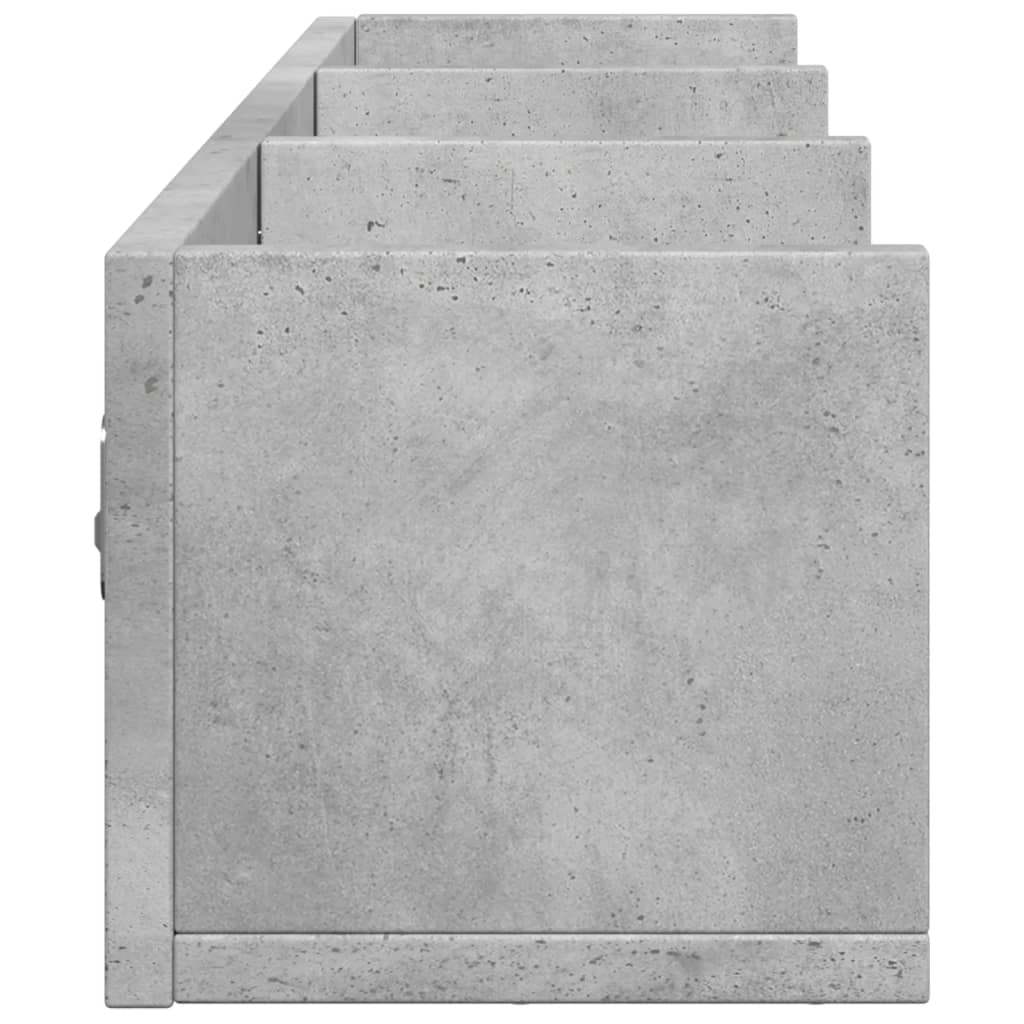 Dulap de perete, gri beton, 75x18x16,5 cm, lemn compozit