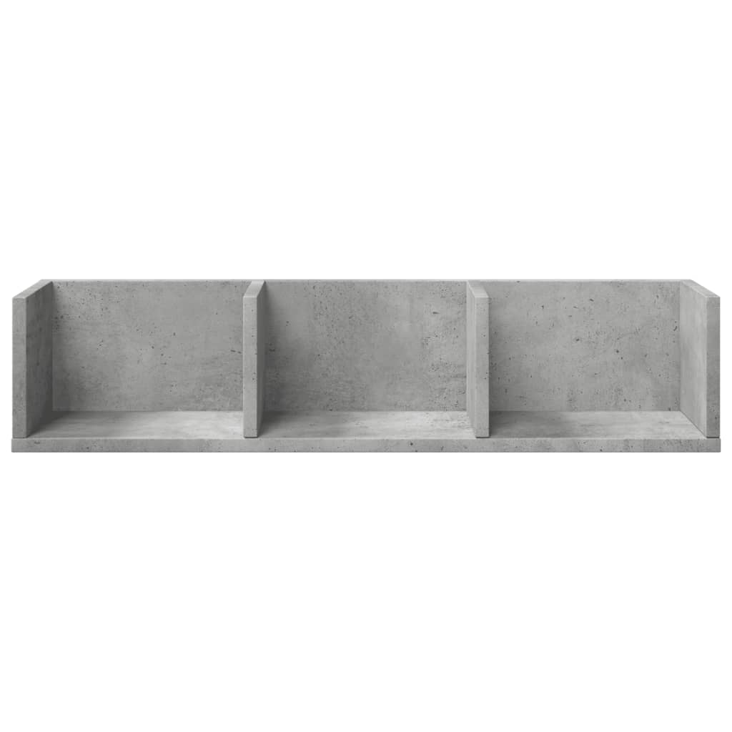 Dulapuri perete, 2 buc., gri beton 75x18x16,5 cm lemn prelucrat