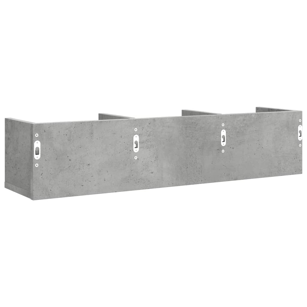 Dulapuri perete, 2 buc., gri beton 75x18x16,5 cm lemn prelucrat