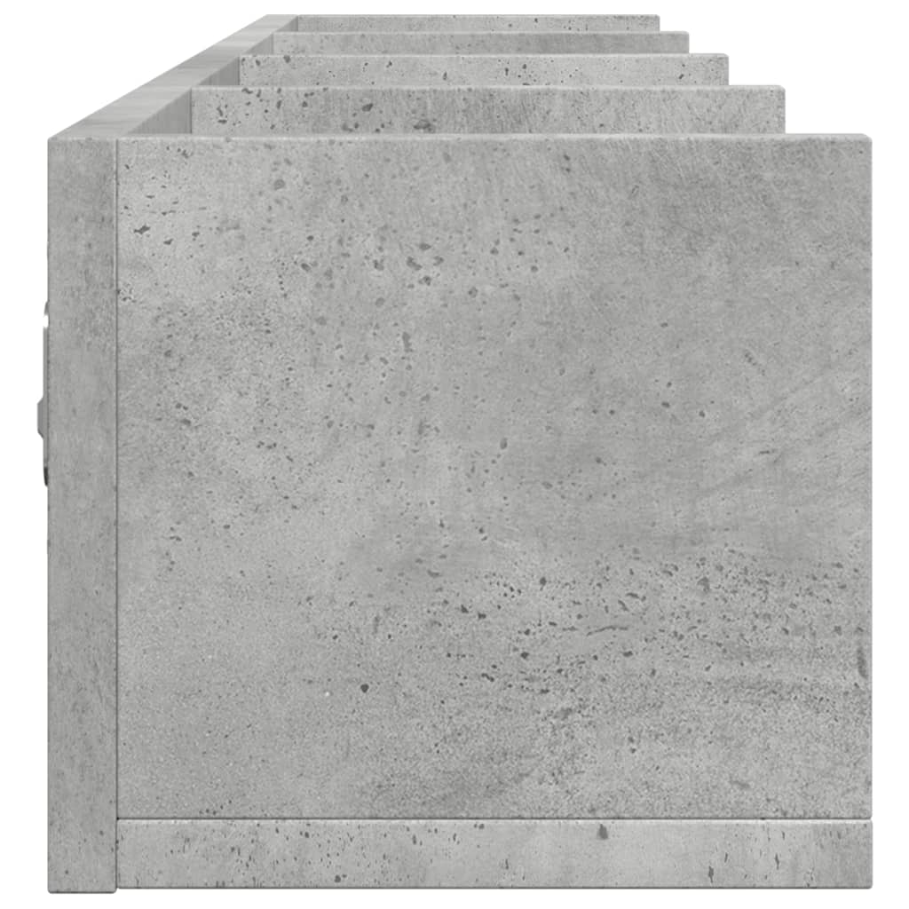 Dulapuri de perete 2 buc. gri beton 99x18x16,5cm lemn prelucrat