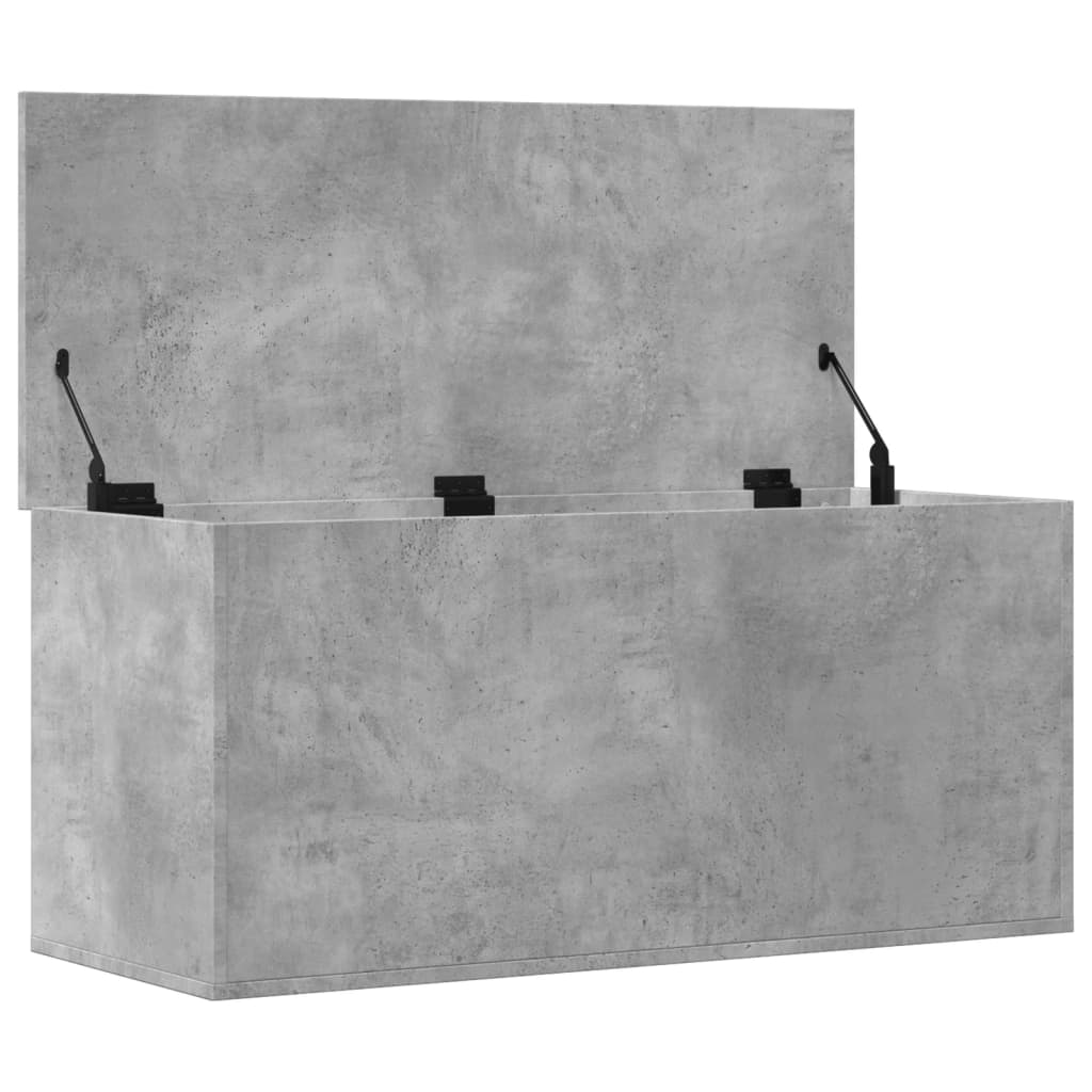 Cutie de depozitare, gri beton, 100x42x46 cm, lemn prelucrat