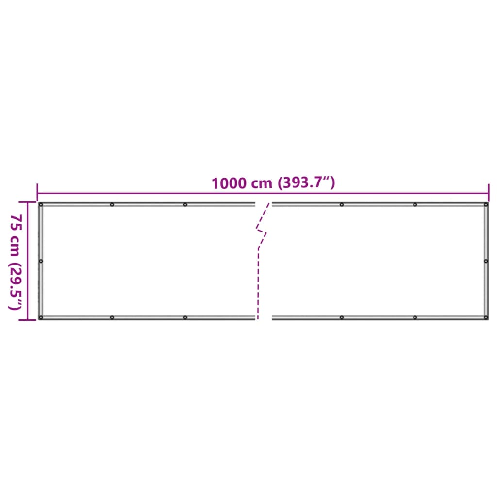 Paravan de balcon, antracit, 1000x75 cm, PVC