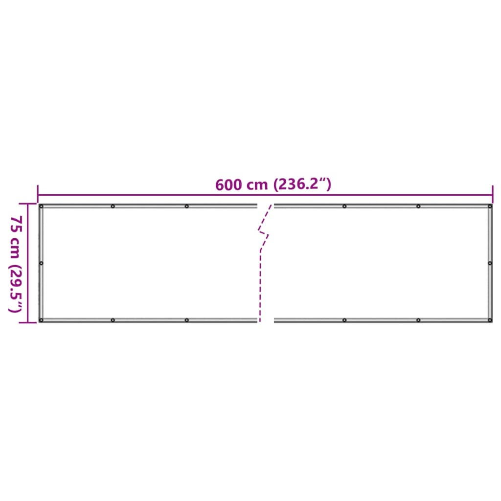 Paravan de balcon cu aspect de piatră, 600x75 cm, PVC