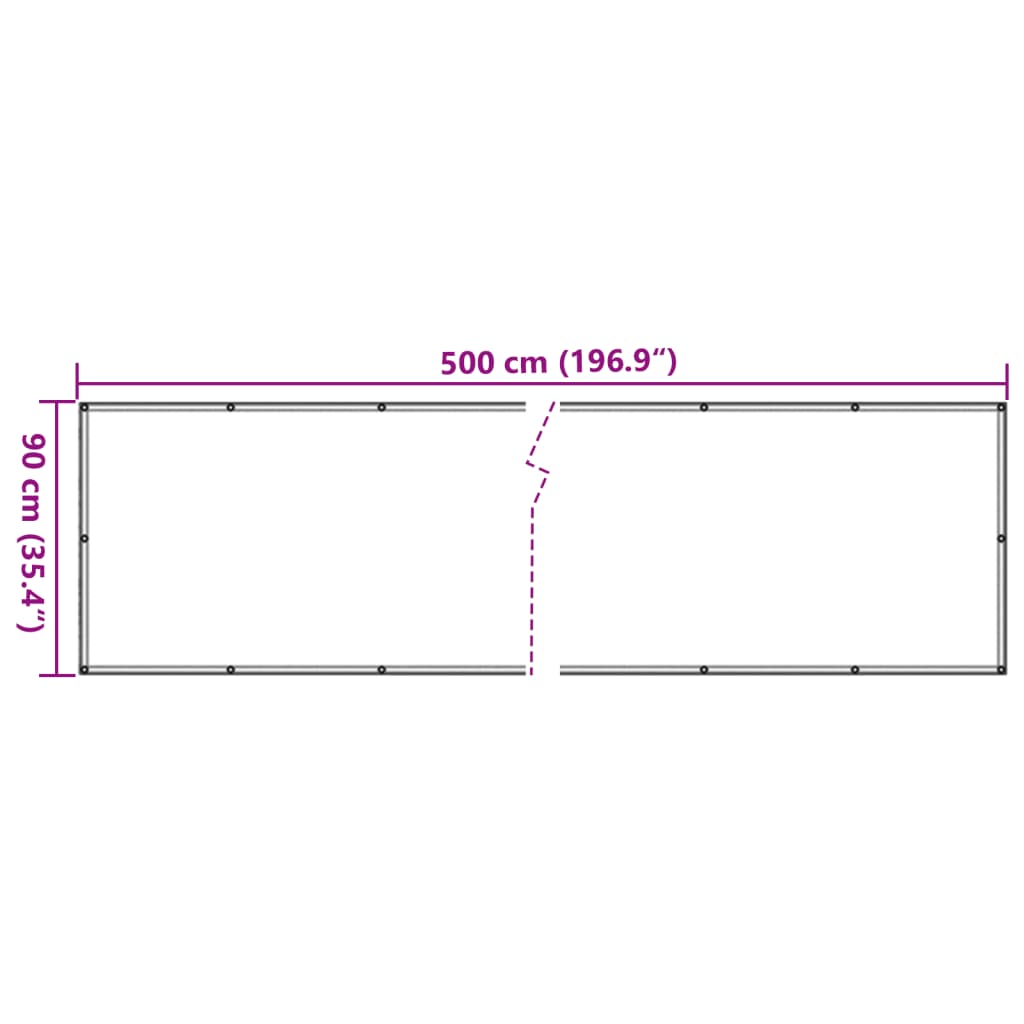 Paravan de balcon, antracit, 500x90 cm, PVC