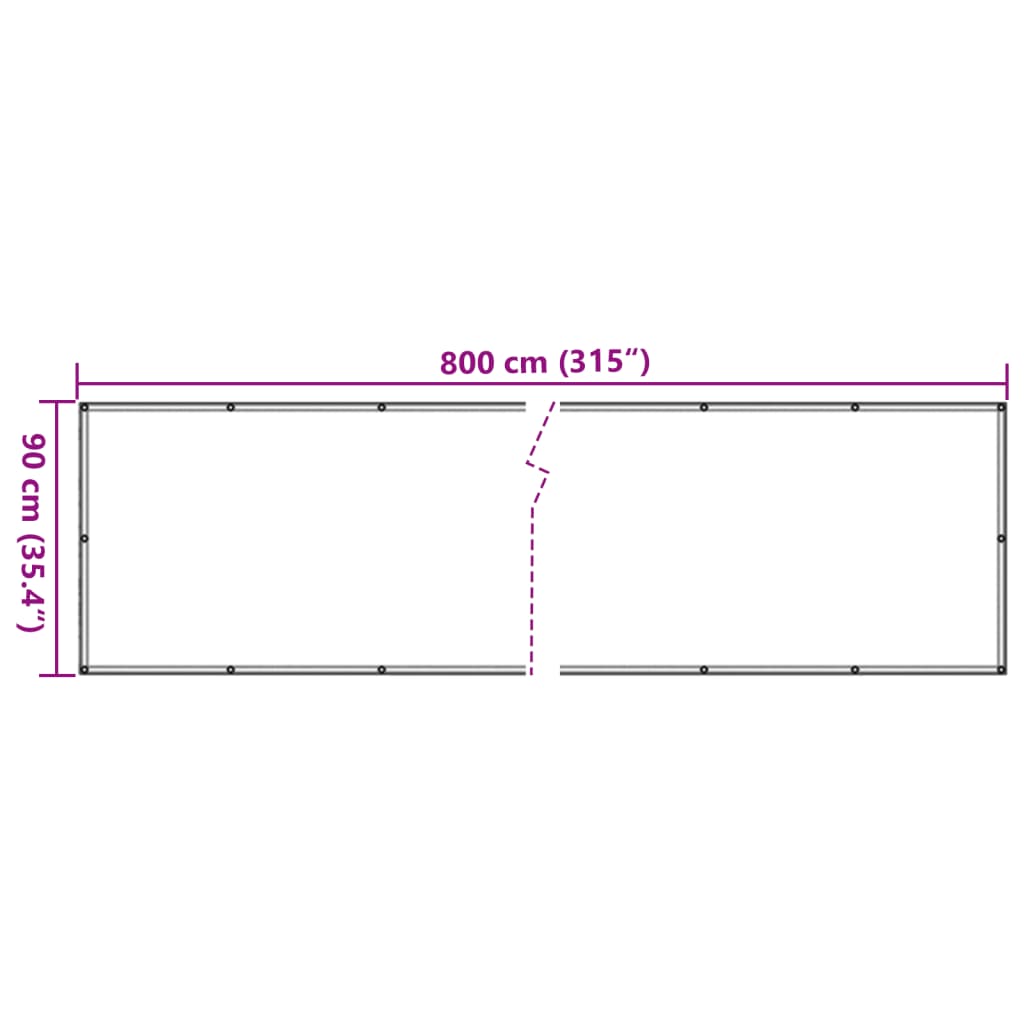 Paravan de balcon, antracit, 800x90 cm, PVC