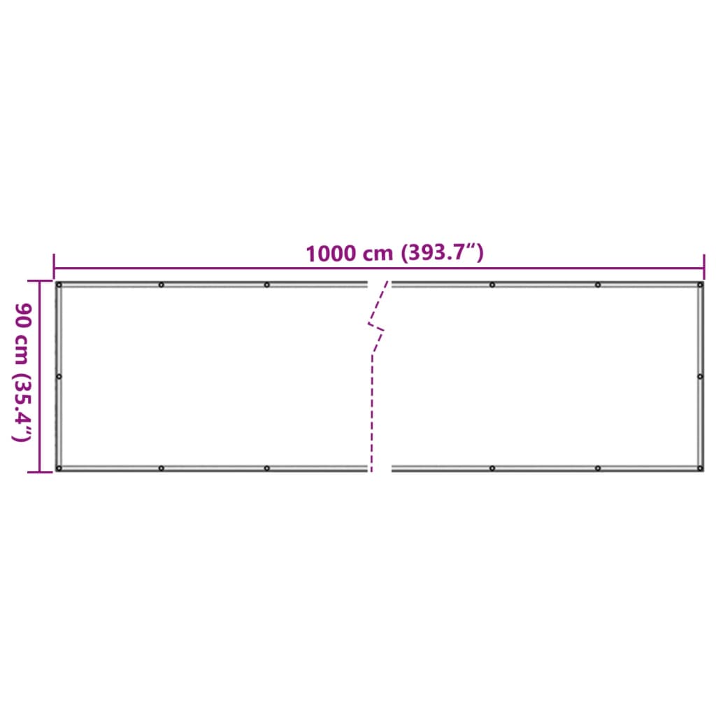 Paravan de balcon, gri, 1000x90 cm, PVC