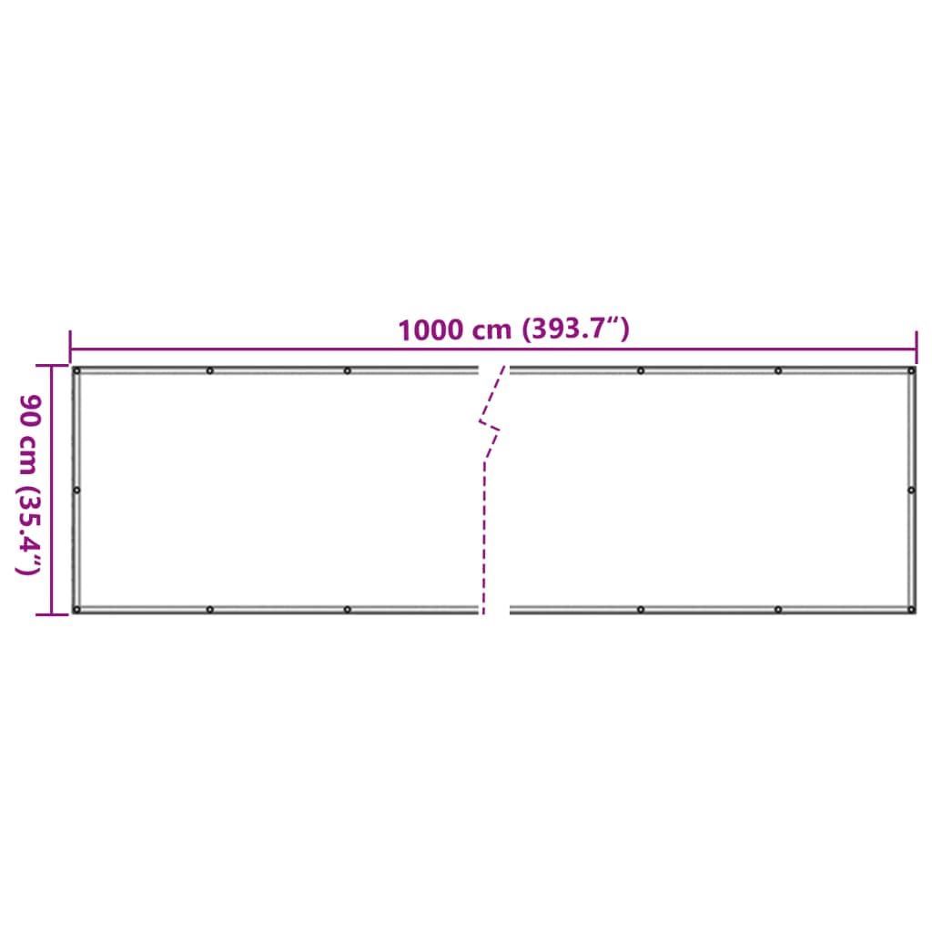 Paravan de balcon, crem, 1000x90 cm, PVC