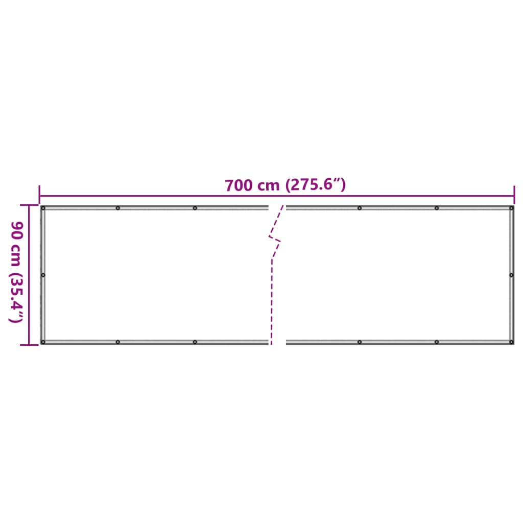 Paravan de balcon, alb, 700x90 cm, PVC