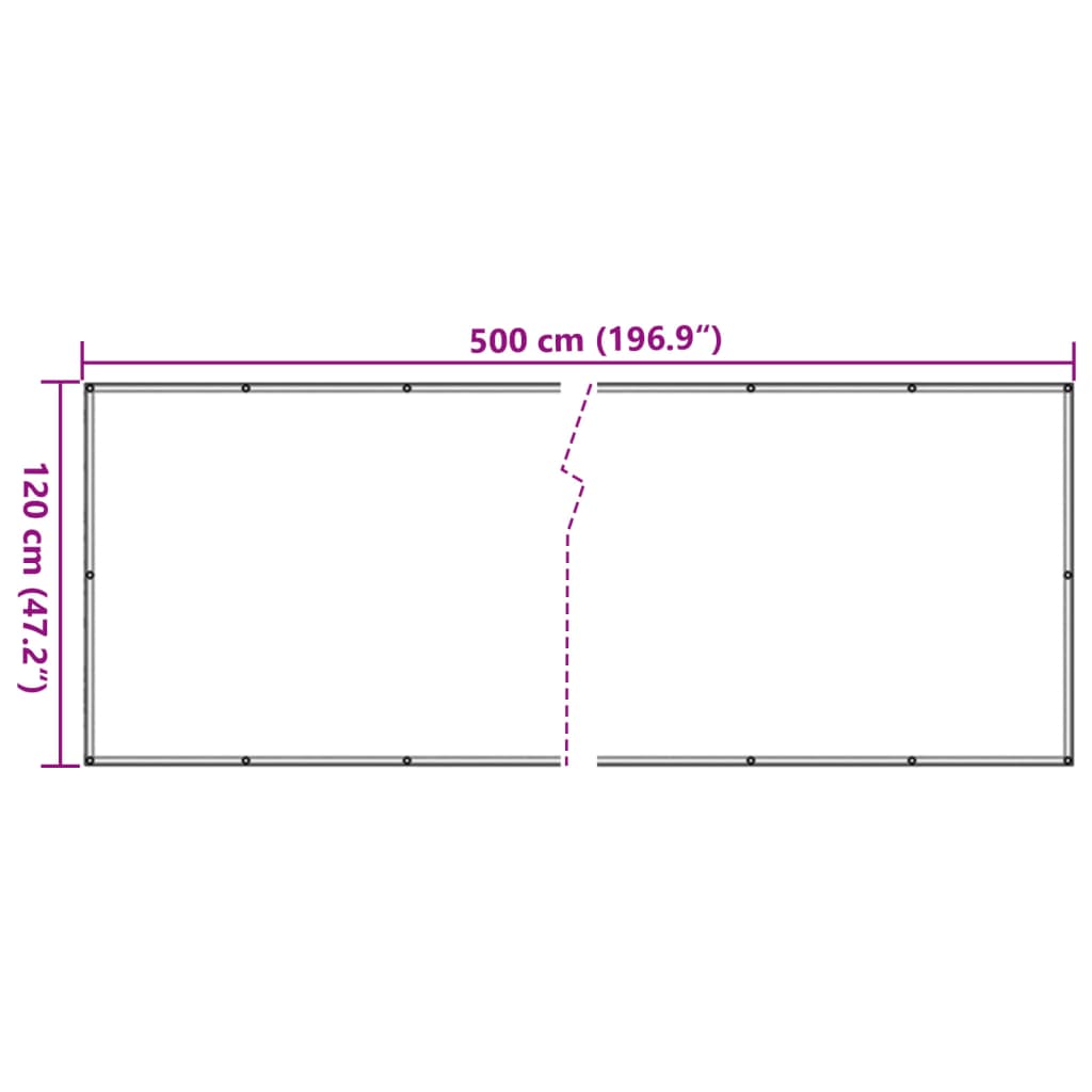 Paravan de balcon, antracit, 500x120 cm, PVC