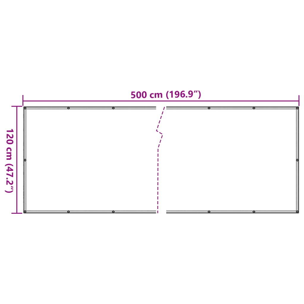 Paravan de balcon, crem, 500x120 cm, PVC