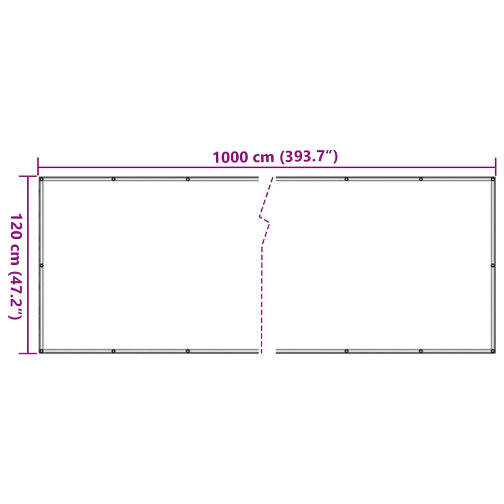 Paravan de balcon, alb, 1000x120 cm, PVC