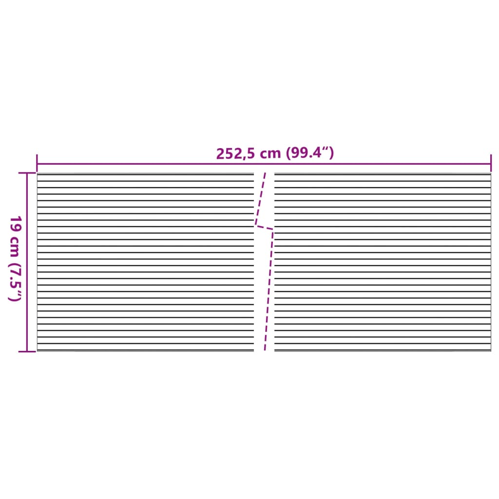 Paravane de grădină, 10 buc., gri deschis, 252,5x19 cm, PVC