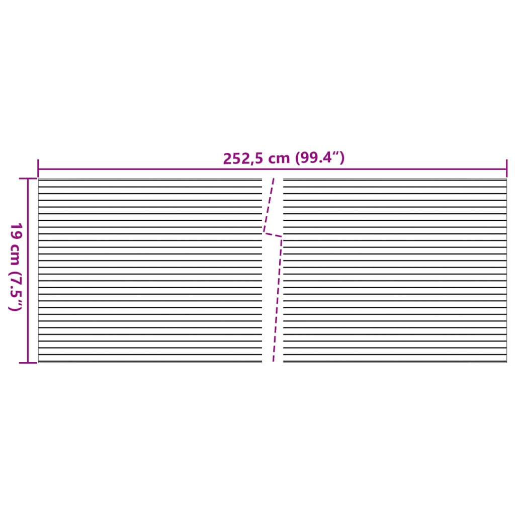 Paravane de grădină, 10 buc., gri piatră, 252,5x19 cm, PVC