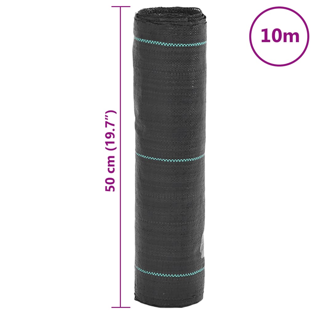 Membrană antiburuieni, negru, 0,5x10 m, PP